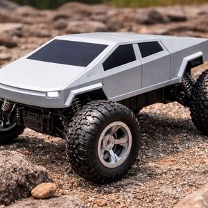 Remote Control Futuristic Silver RC Truck Cyber Truck